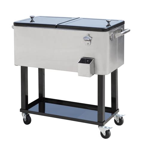 stainless steel rolling ice chest